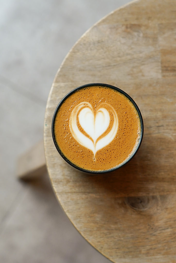 Top View of Coffee in a Cup